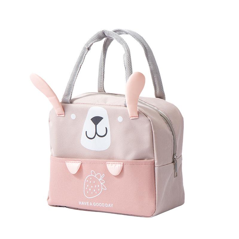 

Insulated Bag Lunch Tote Bag Bento Bag Canvas Bag Office Worker Student Lunch Container Aluminum Foil Meal Bag Lunch розовый