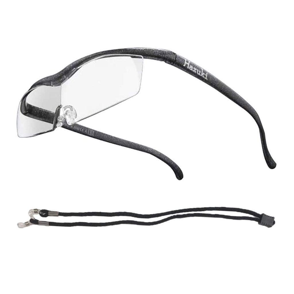 Hazuki Compact Clear Lens Colors with Neck Strap Birthday Gift Loupe, 1.85x Magnification, (9 Available), (Black/Gray),