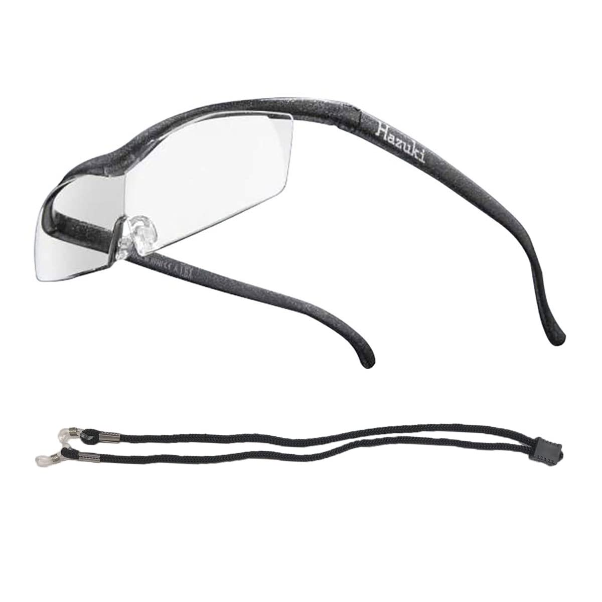 

Hazuki Compact Clear Lens Colors with Neck Strap Birthday Gift Loupe, 1.85x Magnification, (9 Available), (Black/Gray),