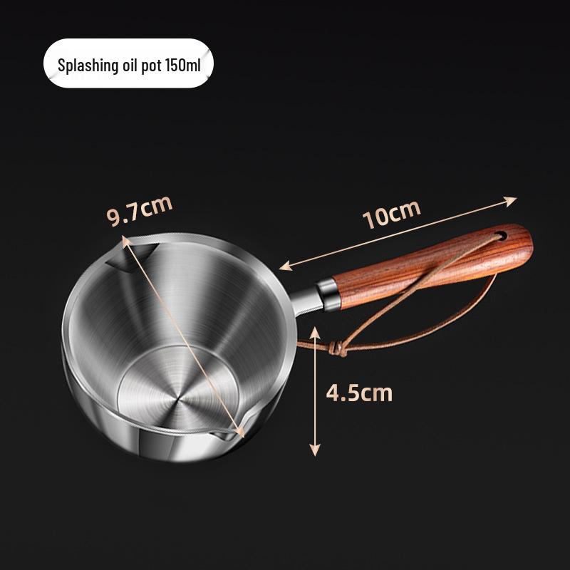 Stainless Steel Multi-Purpose Mini Oil Pot with Splash-Proof Design