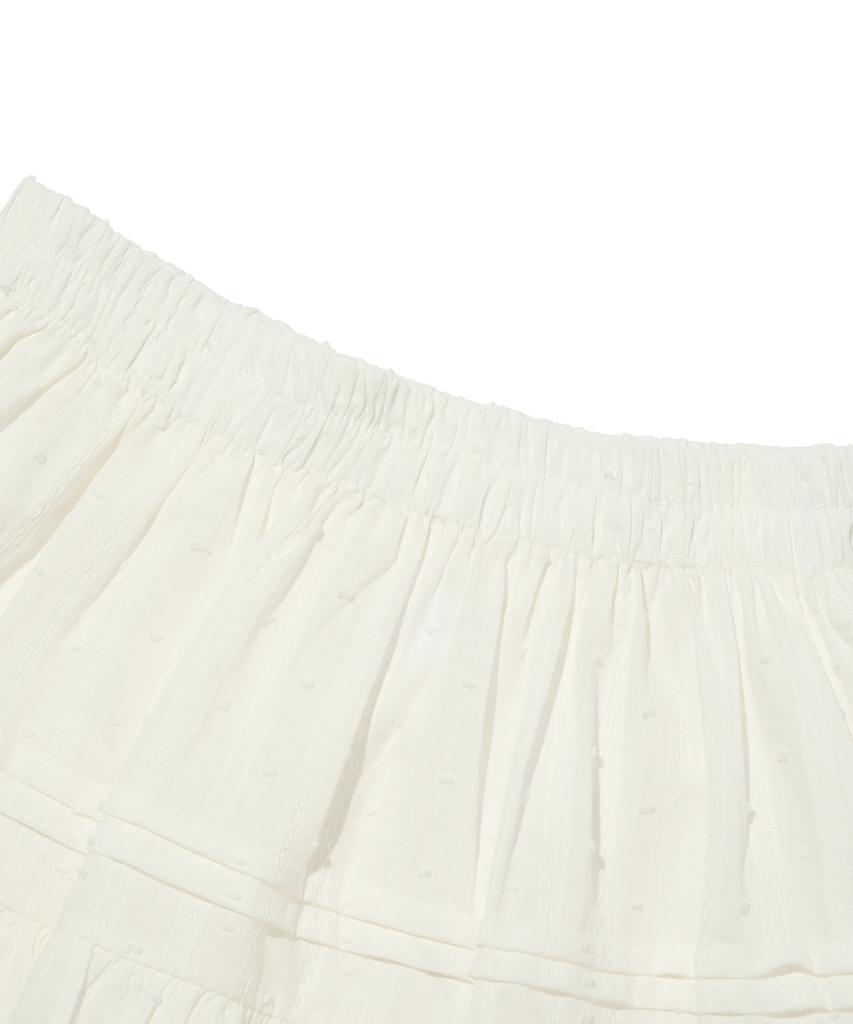 ROIDESROIS Lace Tiered Mini Skirt (Ivory)