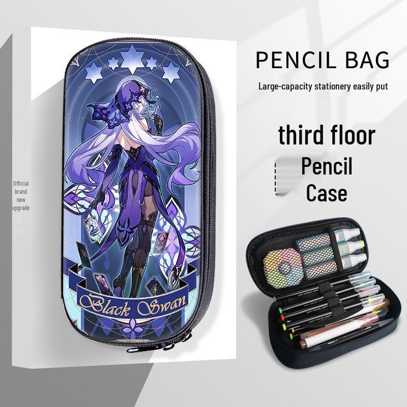 

Пенал Honkai Star Rail для студентов - Дизайн с Йелань, Юнь, Март 7-е, Кафкой Large Capacity Three-Layer Canvas Pencil Case