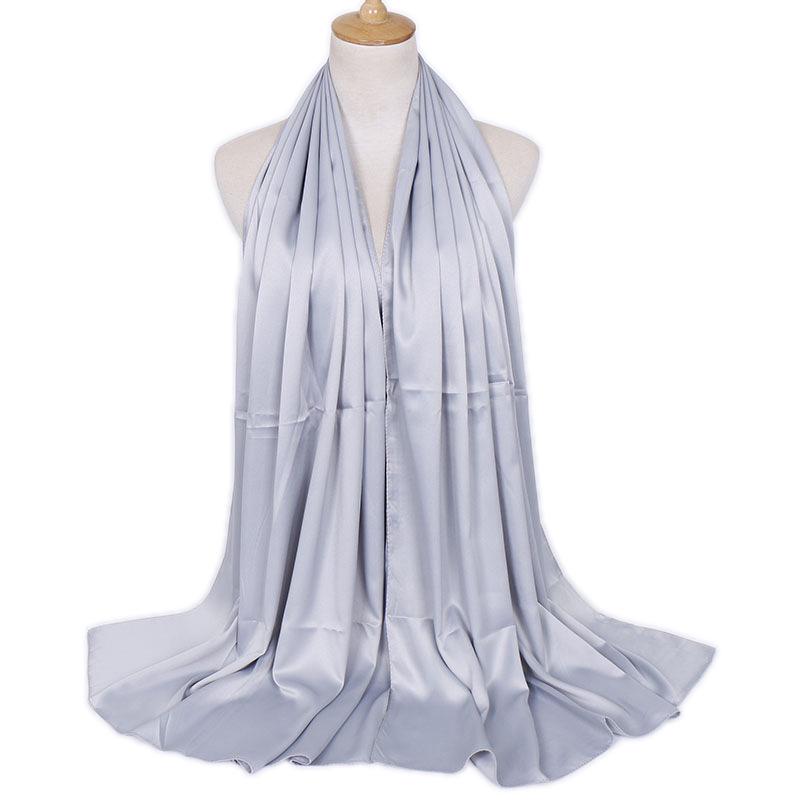 Fashion new plain malaysia satin silk hijab scarf solid color long muslim scarves headscarf turban muslim shawl female