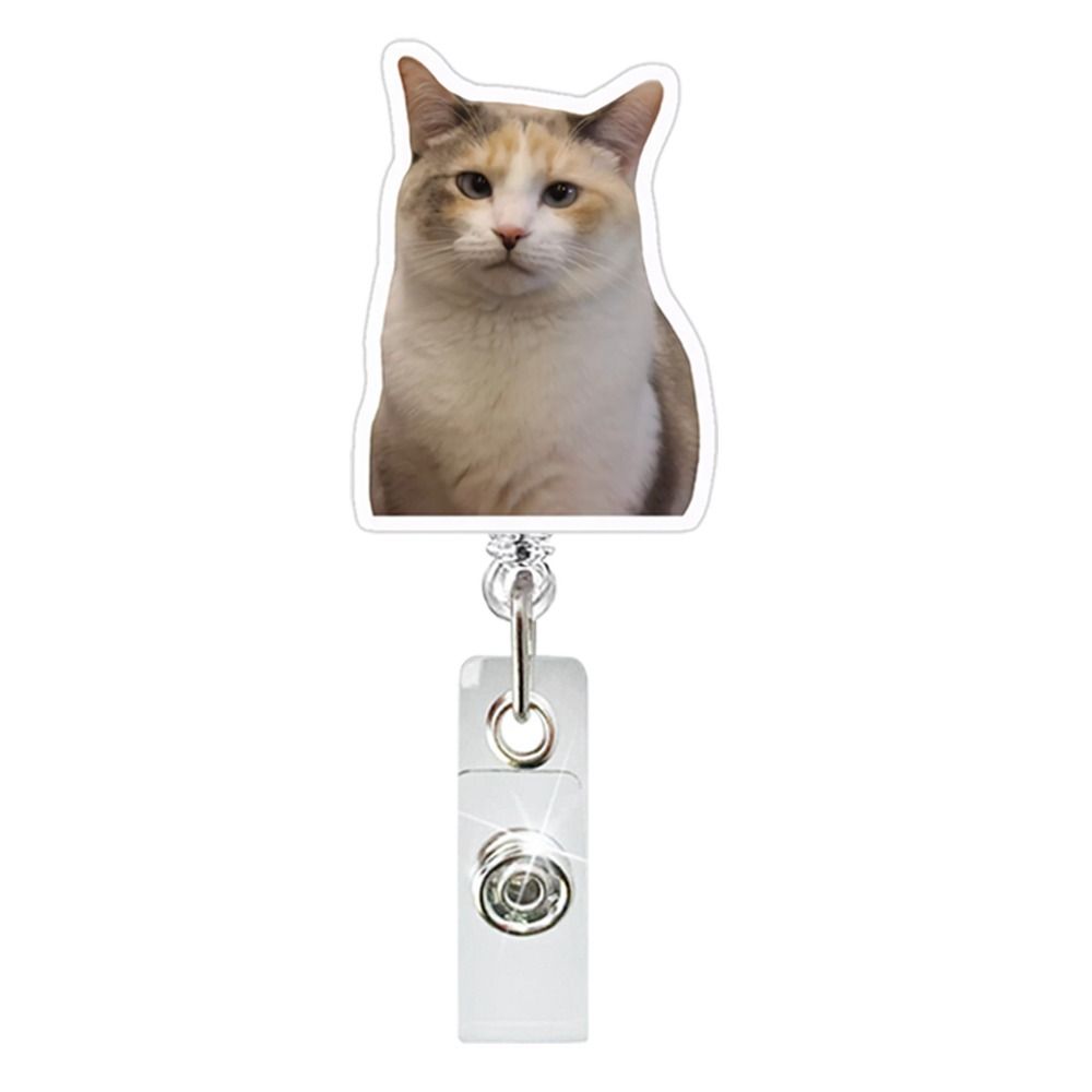Lanyard Memes Badge Reels Retractable Name Tag Holder Fashion Cat Keychain
