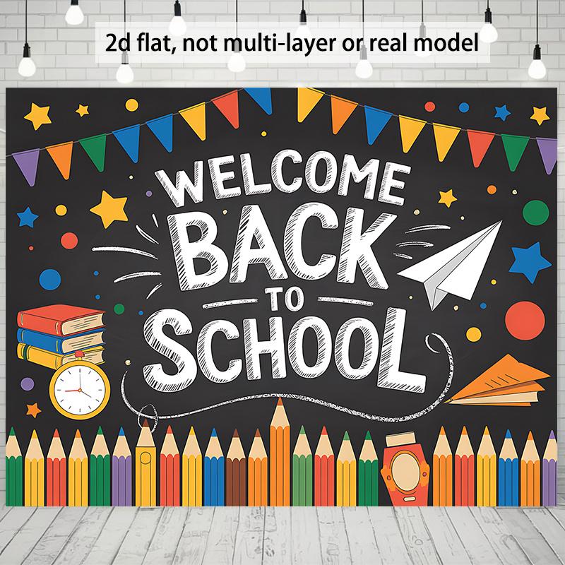 2D plane, banner 2D plane, one poster after another Welcome back to school poster poster sea