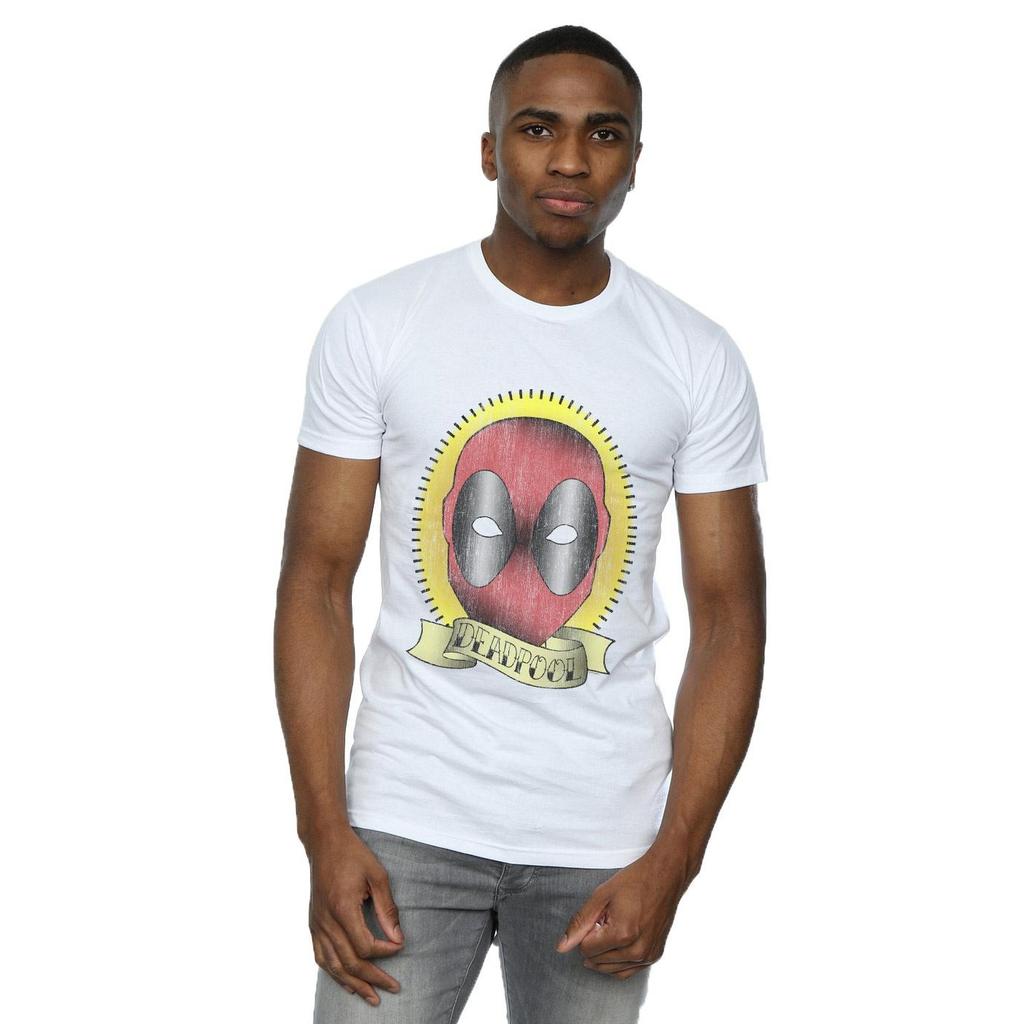 Marvel Mens Deadpool Tattoo Print T-Shirt