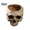 Einzigartige Gothic-Geschenke Totenkopf-Pflanzgefäß, Harzkopf-Blumentopf, Halloween-Süßigkeitenschale, Gruselige Retro-Used-Look-Dekoration für Tischplatte, Heimbar, Büro