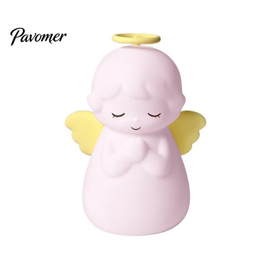 Silicone Tap Control Light Angel Night Light, Squishy Bedside Lamp, 7 Color Changing 3‑Level Dimmable LED Ambient Adjustable Brightness Lamp