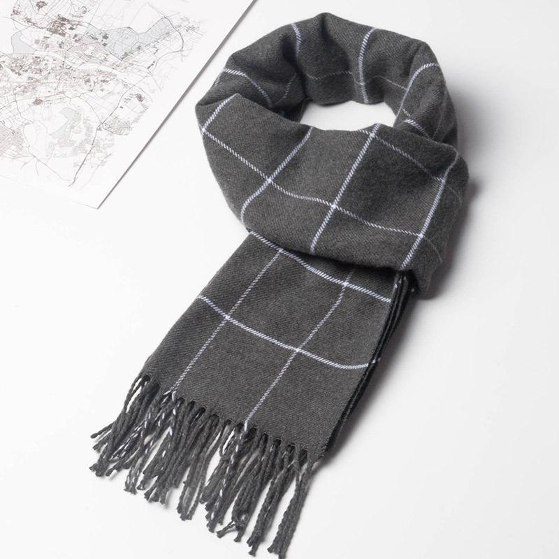 Men's Autumn & Winter Imitation Cashmere Plaid Scarf & Shawl