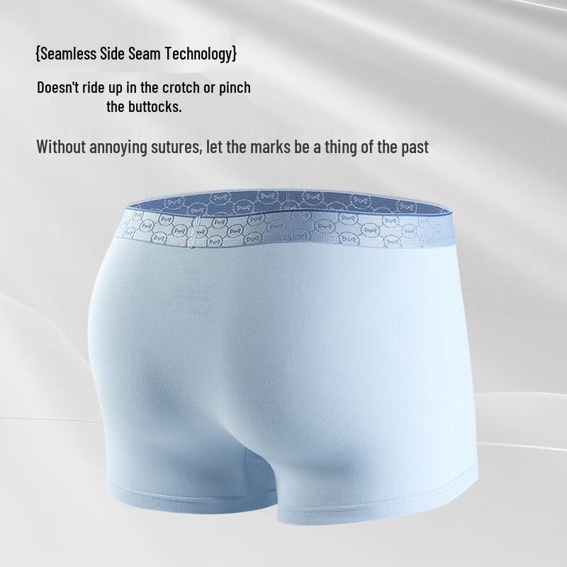 Mao Ren Men's 10A Pure Cotton Antibacterial Boxer Briefs - 4 Pack