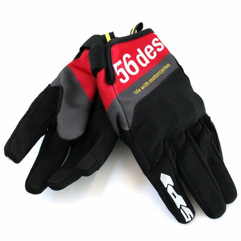 SLASH GLOVES SPIDI collaboration motorcycle riding gloves stretch material (56design) spring/summer (L, red)
