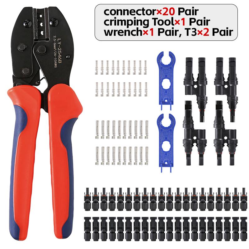 Free shipping 10/20/50 Pairs Solar Connector 1000V30A Solar Panel Branch  PV  Connectors Connect Tool Crimping pliers