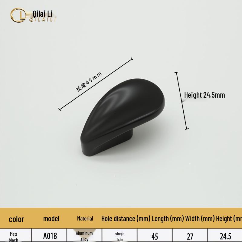 American Black Handle for Cabinets & Drawers: Minimalist Single Hole Design