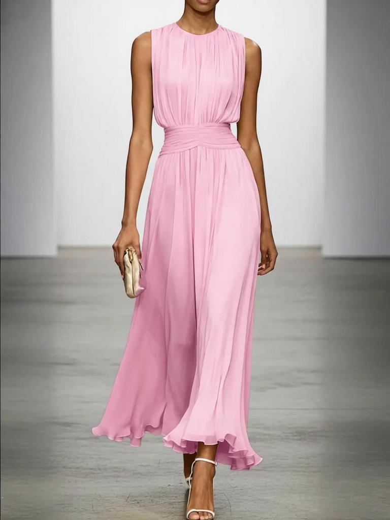 European & American Fashion Sleeveless Slim-fit Elastic Waist Dress - Soft & Comfortable 2026