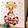 Cute Cartoon Santa Snowman Reindeer Christmas Wall Sticker Removable Bedroom Holiday Decor