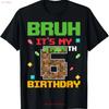 Bruh Its My 6th Birthday 6 Years Old Gaming Pixel T Shirt For Dad Vintage Washed Stretched Streetwear Graphic Stylish Fashion