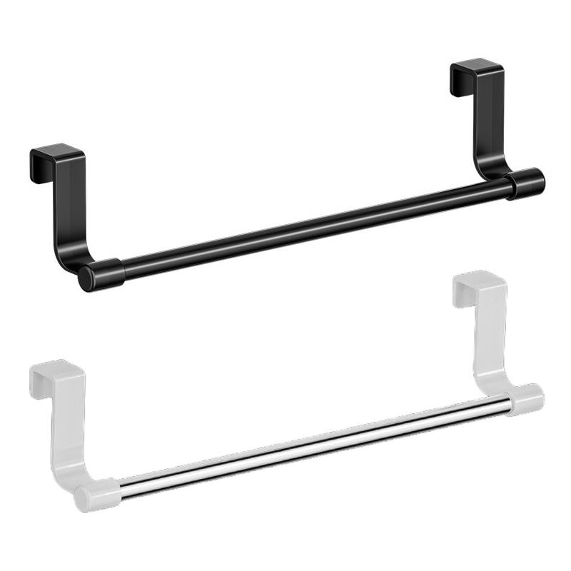 Towel Rack Over Door Stainless Steel Towel Bar Storage Organizer Bathroom Kitchen Cabinet Door Hanging Towel Rack