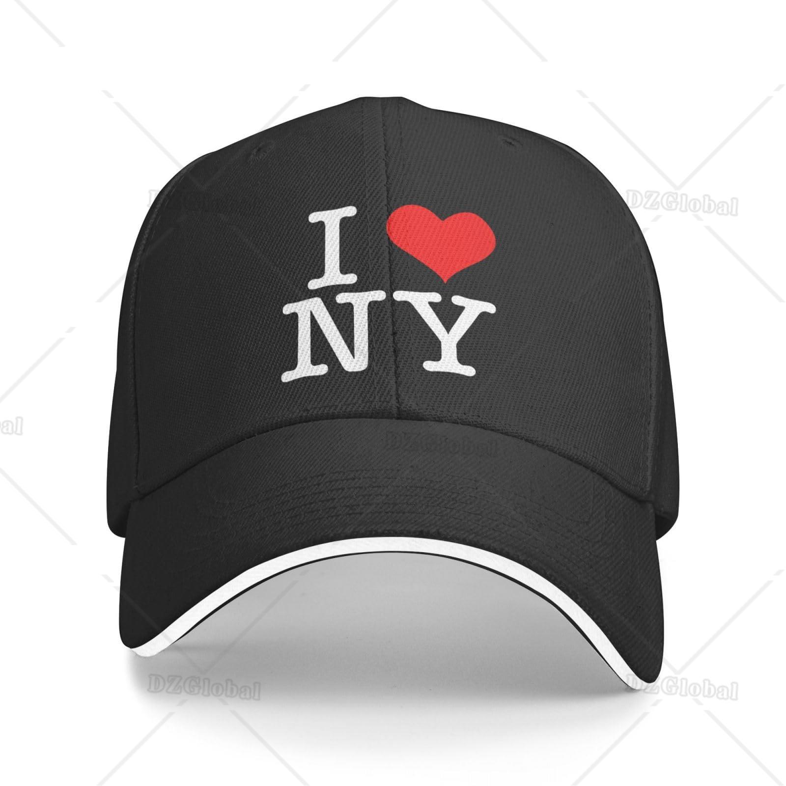 I Love NY New York Hat Trucker Hat Adjustable Baseball Cap Women Mesh Cap Unisex Dad Hat Black One Size