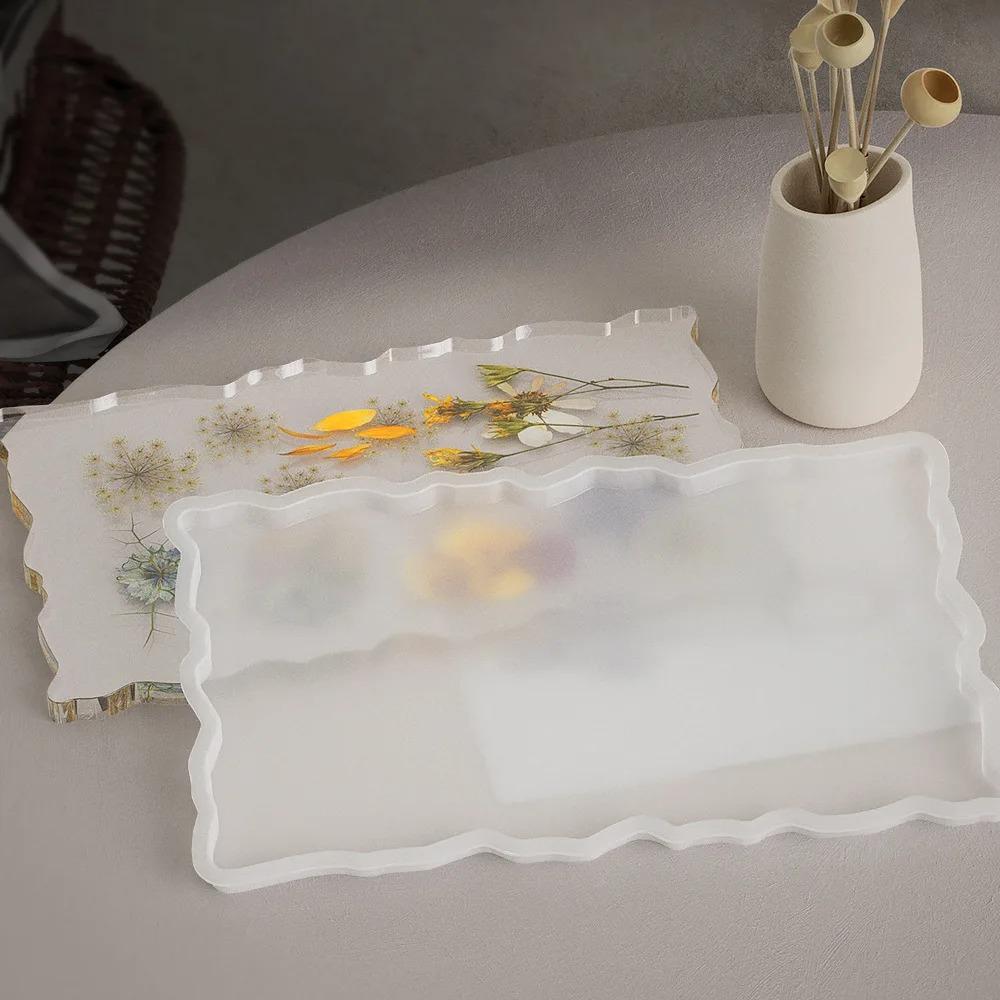 Tray Epoxy Resin Silicone Mold DIY Large Rectangle Tea Plate Coaster Resin Mold For Home Decoration Craft Making Art Supplies