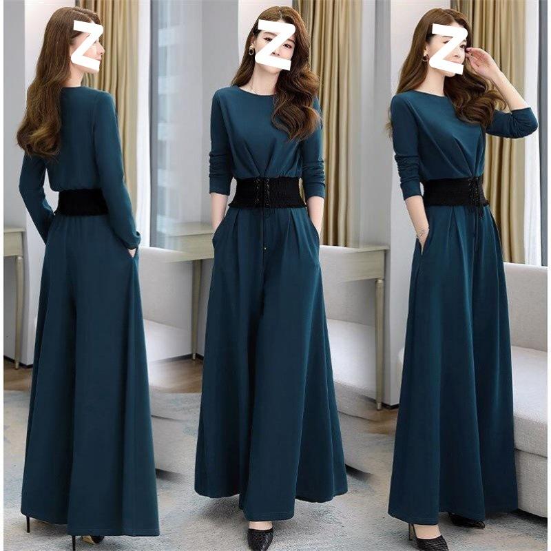 Spring and Autumn Plus Size Goddess Style Two-piece Fashionable Age-reducing Temperament Royal Sister Loose Wide-leg Pants Suit for Women