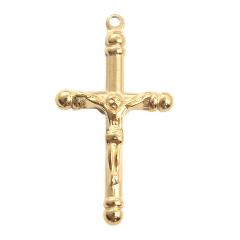 Classical Retro Crucifix Pendant Stainless Steel Men's Jewelry Gold Plated Unisex Faith Necklace Pendant