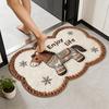 Floor Mat Cartoon Horse Design Anti-Slip Water Absorbent Festive Home Mat Bathroom Kitchen Home
