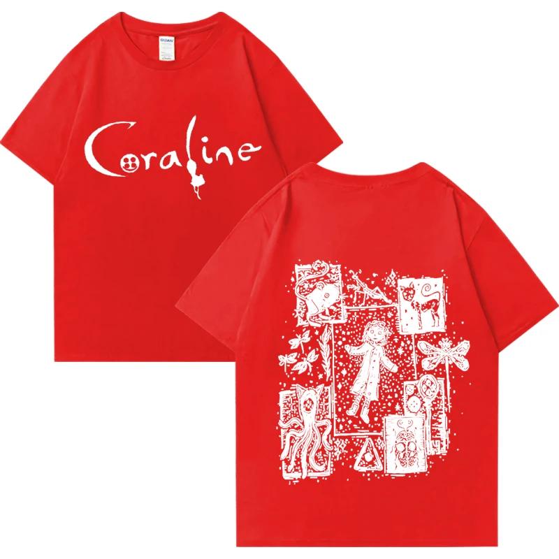 Coraline Movie Graphics vintage T shirt 2024 Men Women Fashion vintage streetwear short sleeve Unisex Tee