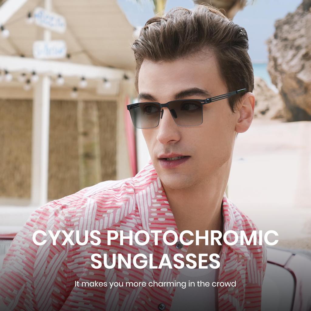 Sixaz Dimmable Blue Light For Stylish 1176 [Cyxus] Sunglasses, Cut, Men's, Women's, Day/Night/Fast Dimming/UV Protection, Fishing, Golf, Baseball,