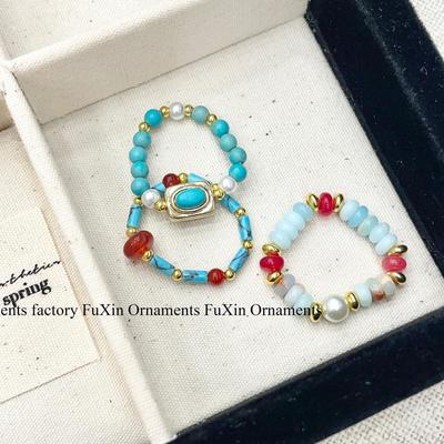 Blue Island Series: Unique Design Dopamine Stackable Niche Finger Ring