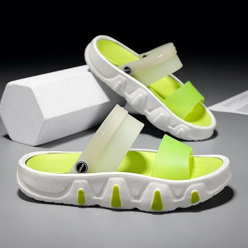 

Модные мужские тапочки Пляжные сабо Шлепанцы Мягкая мужская обувь Ева Платформа Взрослые Веселые Маскулино Шлепки 2025 Высокое качество Мода Оригинал 36