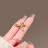 Mini Brooch Dazzling Rhinestone Inlay Bee Shape Zinc Alloy Pin Suits Coats Sweaters Scarves Badge Outfit Accessory