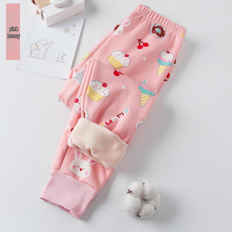 Kids' Fleece-Lined Winter Pants - Warm Base Layer for Boys & Girls with Ankle Cuffs