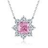 S925 Sterling Silver Sunflower Pendant Necklace with Luxury Pave Zircon for Women