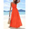 Europe, America 2026 Summer New Simple High Waist and Thin Casual Beach Vacation Suspender Dress