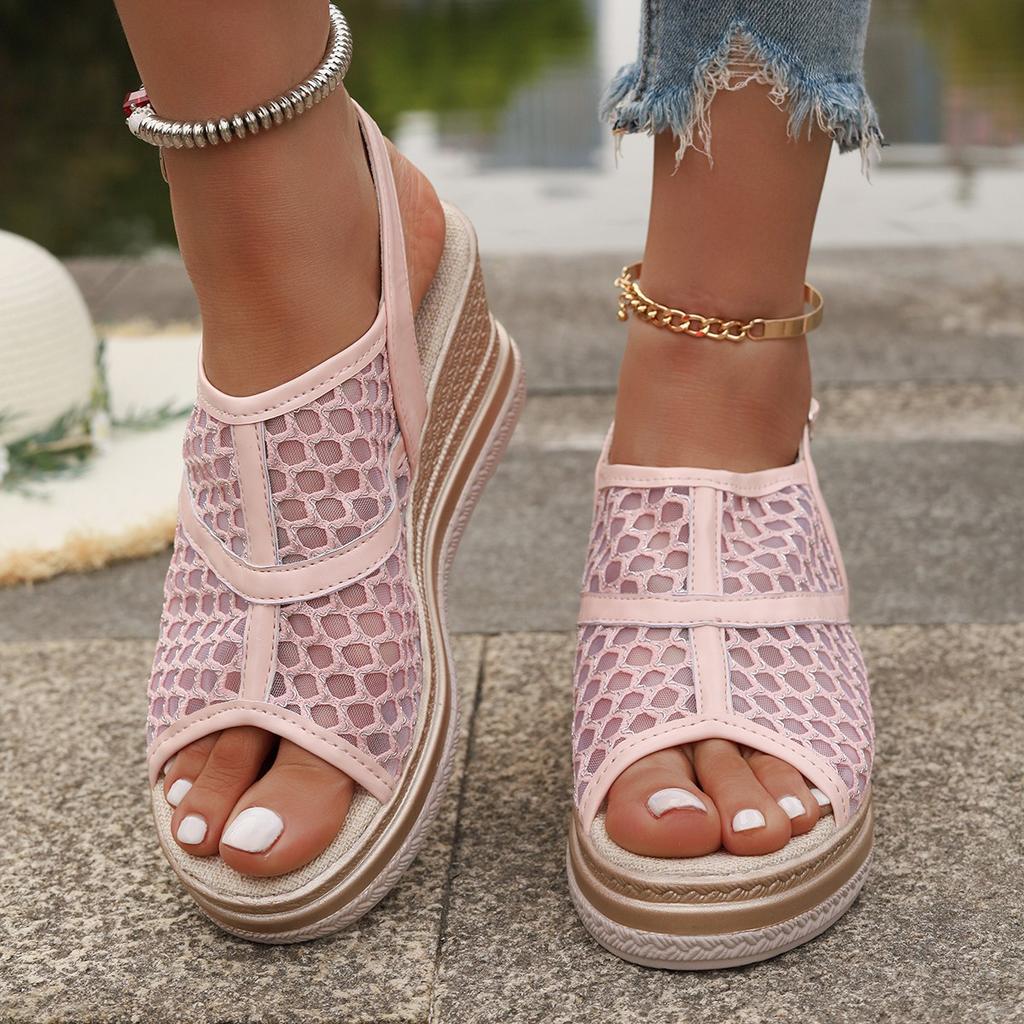 New Summer Fashion Sandals Wedge-heeled Waterproof Platform Thick-soled Roman Platform-soled Sandals Large Size Women's Shoes