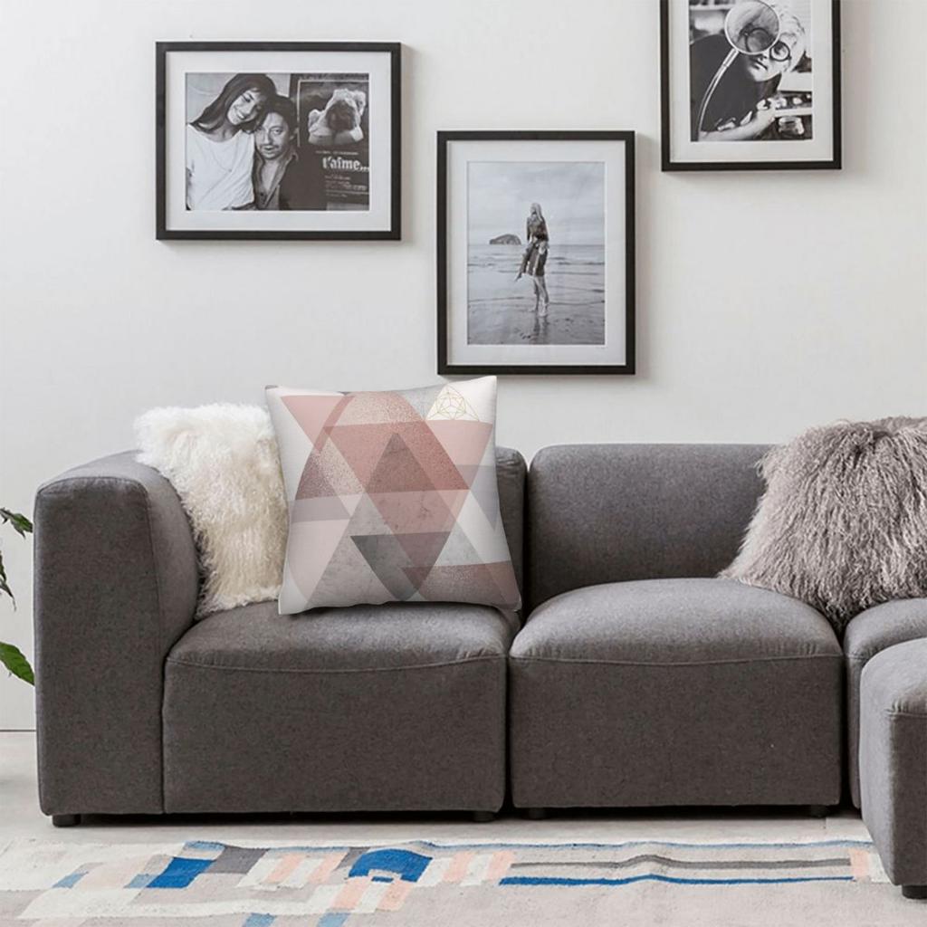Glam Geometric Pillowcase Polyester Linen Velvet Pattern Zip Decorative Throw Pillow Case Sofa Seater Cushion Cover