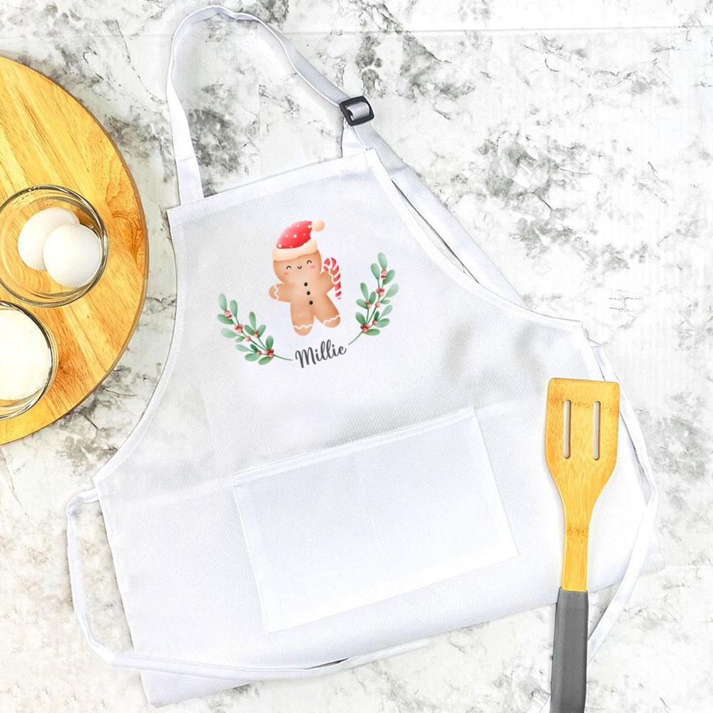 Personalised Christmas Apron Christmas Holiday Cooking Baking Apron Children Gift Custom Letter with Name Xmas Apron Kids Gifts