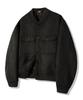 Trillion Two-Pocket Button Suede Bomber Jacket_Black