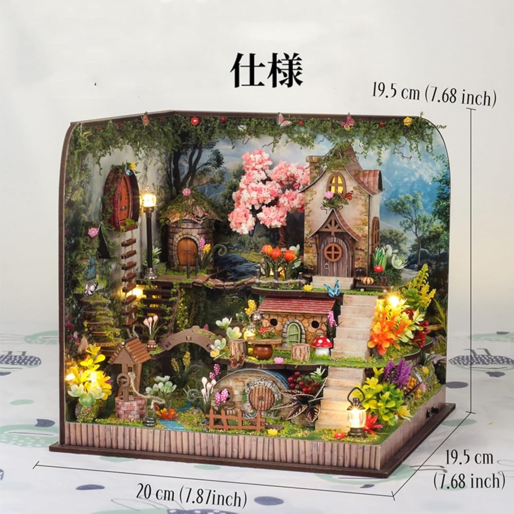Sofiey Dollhouse Handmade Kit Miniature Furniture Craft Set with Music Box