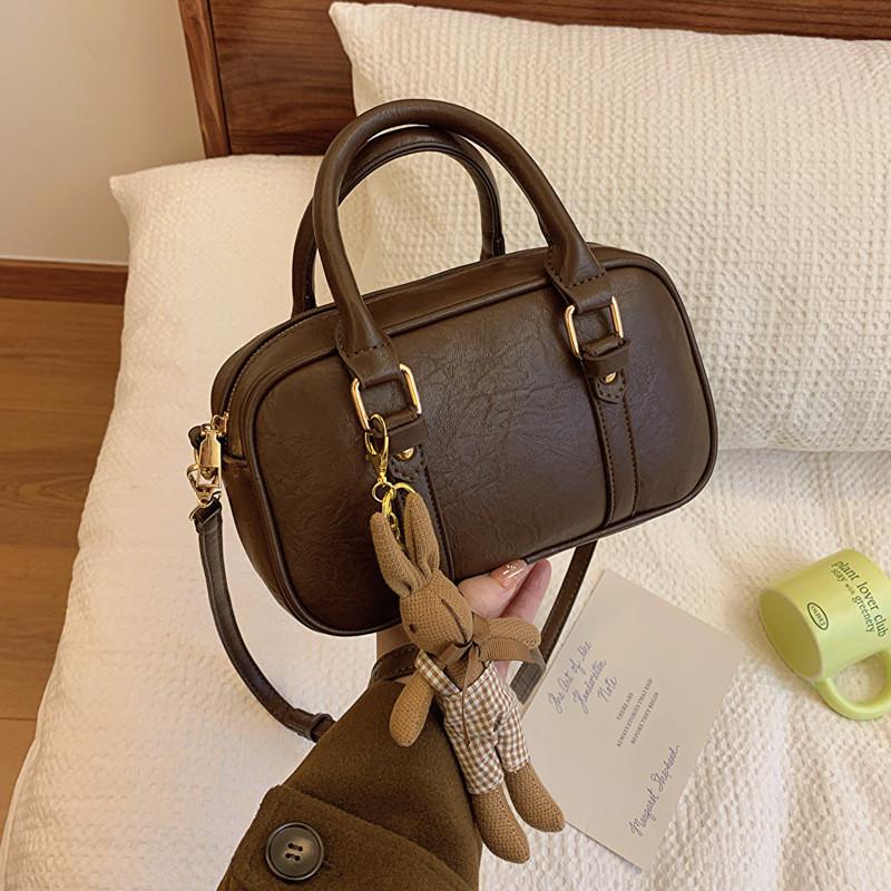 Trendy Cross-border Style Pu Handbag For Daily Outfits With Car Stitching Element кофейный