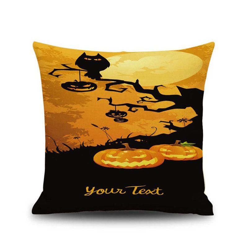 Stylish Invisible Zipper Halloween Cushion Cover For Sofa And Bed