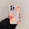 Watercolor Hibiscus Flower Design Magnetic Phone Case For iPhone 17 16 15 14 13 12 11 Pro Max Plus Air 16E Shockproof Back Cover