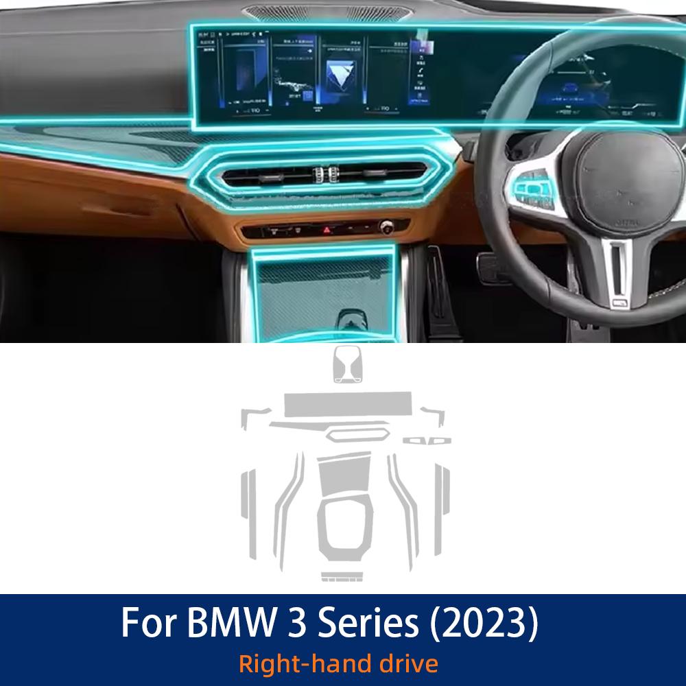 Car Interior TPU Protector Anti-scratch Film For BMW 3 Series -24 Auto Protective Transparent Anti-tear Stickers Accessories
