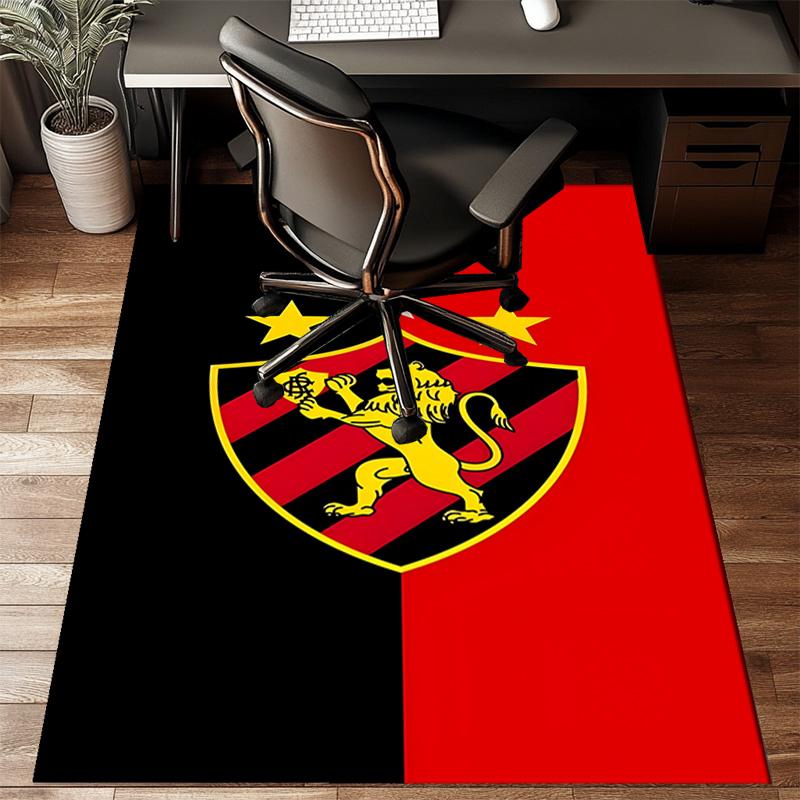 Sport Club Football Crest Printed Office Carpet Chair Cushion Entryway Rug, Rugs for Living Room, Bedroom Christmas gifts