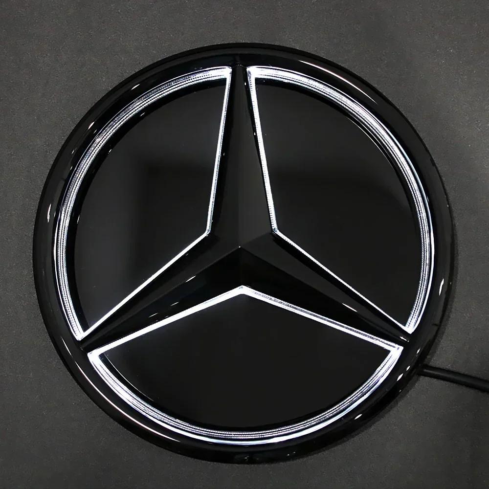 C200 E300 2026 Gorący Chrom Srebrny Błyszczący Czarny Gwiazda Przednia Osłona Chłodnicy Dekoracyjna Odznaka Emblemat w Stylu OE Chrom Srebrny Dla Mercedes Benz