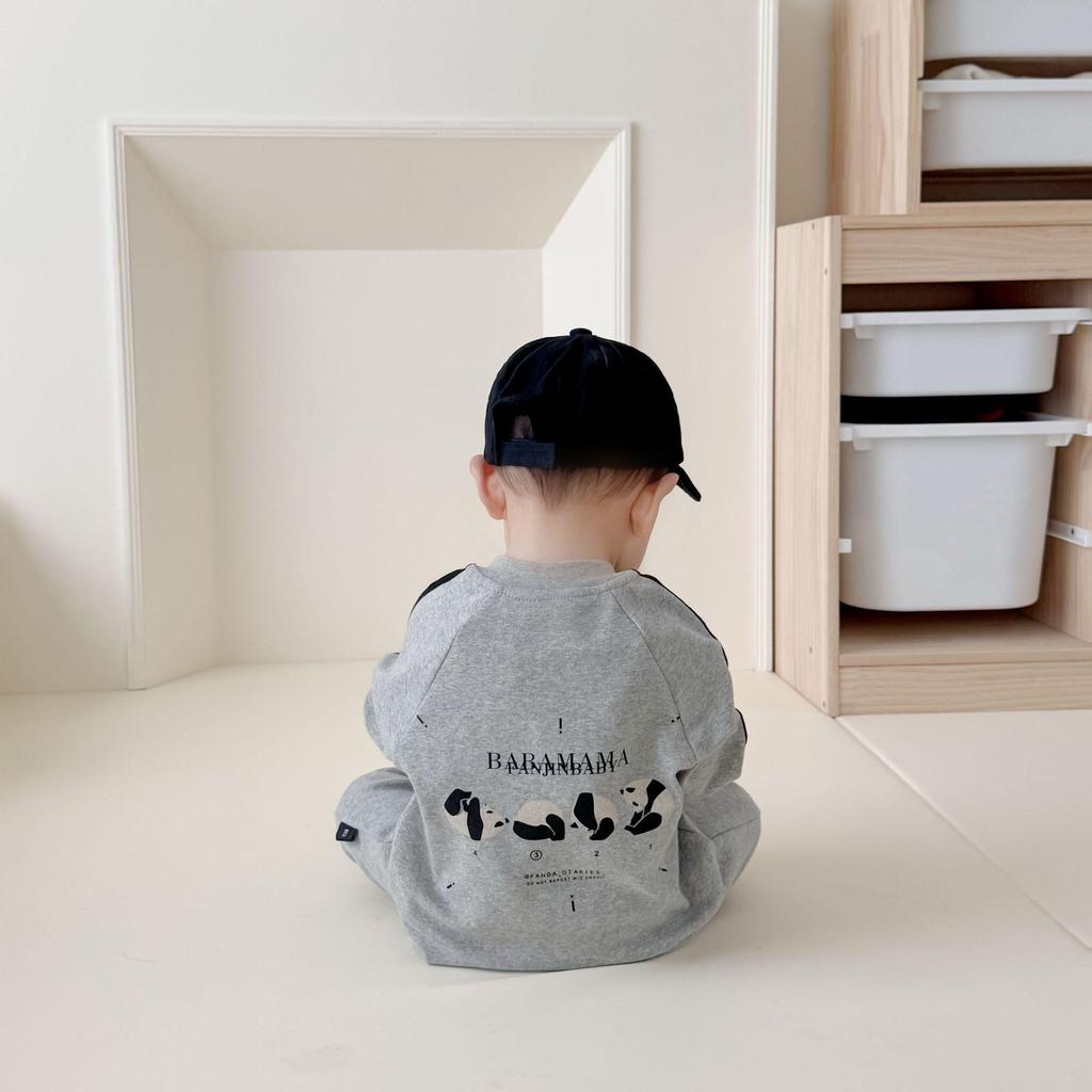 Baby Cotton Romper: Panda Long Sleeve Onesie for Infants and Toddlers