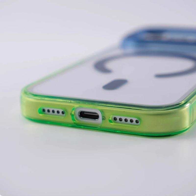 Gradient Color Transparent Magnetic Case For For Iphone 17 16 Pro Max 1 14 Plus 13 For  Lens Holder Shockproof Clear Cover