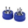 Gl45 Fermentation Tank Reactor Feed Cover Stainless Steel Jar Lid With Ss304 Blue Headspace Cap Refill Cover For Tube