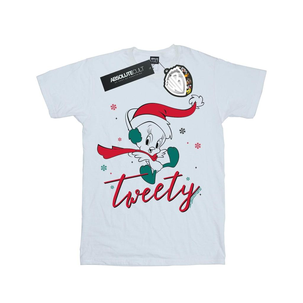 Looney Tunes Womens/Ladies Tweety Pie Christmas Cotton Boyfriend T-Shirt