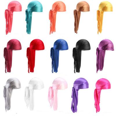 Unisex Men Women Satin Breathable Silky Durag Long Tail Doo Rag Pirate Hat Headband Turban Bandana Durag Headwear